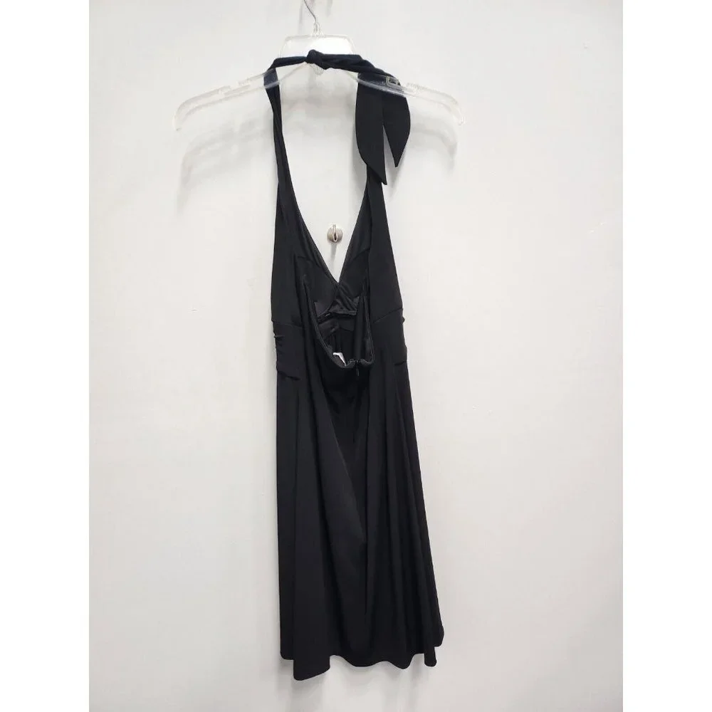 Cache Womens Dress Size Medium Black Halter Tie Belt Buckle Detail Bra Cup Party - Picture 8 of 8